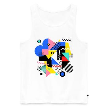 Geometric Color Explosion Pop Art - Men's Premium Organic Tank Top - white - Front - Michal (187cm)