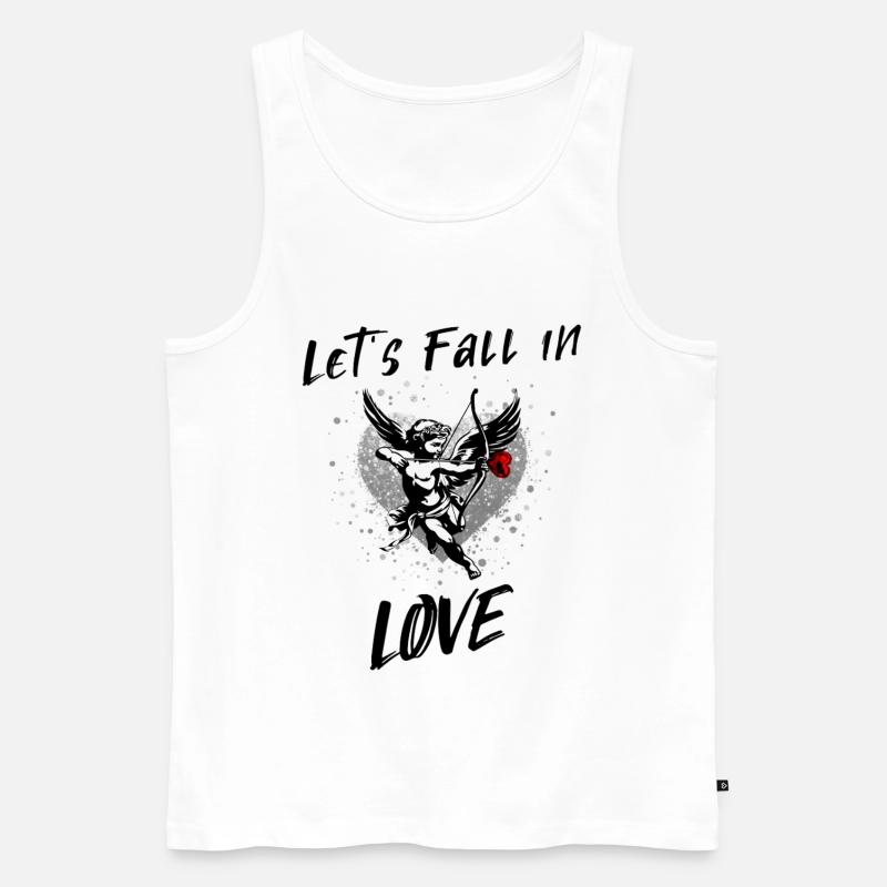 Lets fall in Love - Männer Premium Bio Tank Top - Weiß