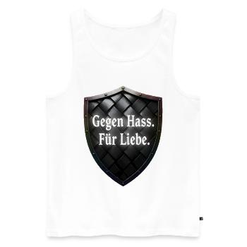 Gegen Hass Für Liebe Schild Statement - Männer Premium Bio Tank Top - Weiß - Vorne - Michal (187cm)