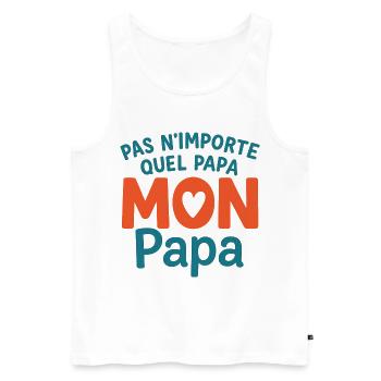 Mon Papa Unique  - Débardeur bio Premium Homme - blanc - Devant - Michal (187cm)