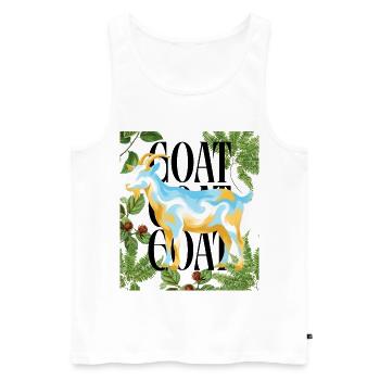 Hommage GOAT Legacy aux couleurs argentines de football - Débardeur bio Premium Homme - blanc - Devant - Michal (187cm)