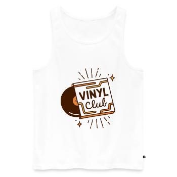 Vinylclub-Analog-Musikästhetik - Männer Premium Bio Tank Top - Weiß - Vorne - Michal (187cm)