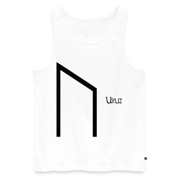 Rune Uruz nommée Black – Viking Futhark - Débardeur bio Premium Homme - blanc - Devant - Michal (187cm)
