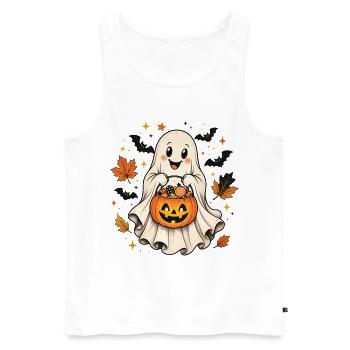 Petite Chemise Feuillage d’Automne Feuillage Halloween - Débardeur bio Premium Homme - blanc - Devant - Michal (187cm)