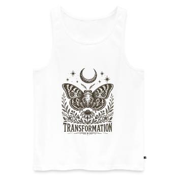 Transformation Butterfly Moon Mysticism Nouveau Départ - Débardeur bio Premium Homme - blanc - Devant - Michal (187cm)