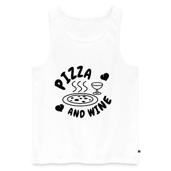 PIZZA AND WINE - Débardeur bio Premium Homme - blanc - Devant - Michal (187cm)