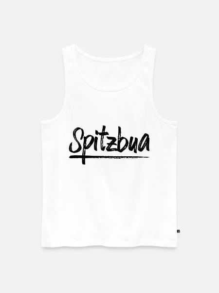 Spitzbua Spitzbube Baierisch Dialekt Schlingel - Männer Premium Bio Tank Top - Weiß