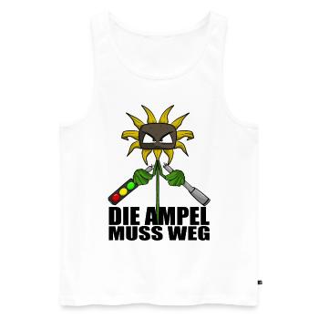 Gegen Grüne Politik Ampel Sonnenblume - Männer Premium Bio Tank Top - Weiß - Vorne - AI Model Male 178 light (178cm)