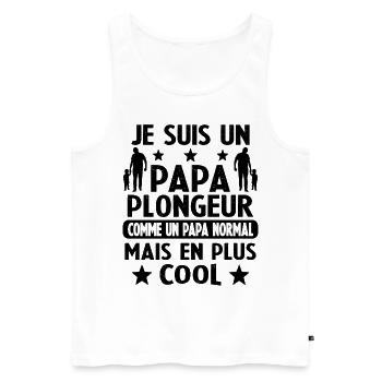 Un Papa Plongeur Comme Papa Normal Mais Plus Cool - Débardeur bio Premium Homme - blanc - Devant - Michal (187cm)