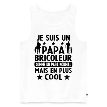 Je Suis Un Papa Bricoleur - Débardeur bio Premium Homme - blanc - Devant - Michal (187cm)
