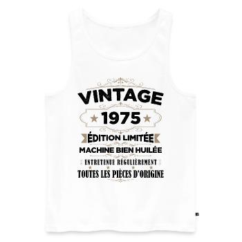 Vintage 1975 Édition Limitée - Débardeur bio Premium Homme - blanc - Devant - Michal (187cm)