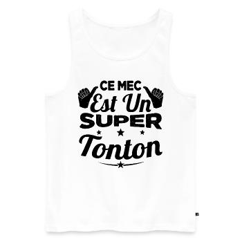 Cadeau Ce Mec Est Un Super Tonton Oncle - Débardeur bio Premium Homme - blanc - Devant - Michal (187cm)
