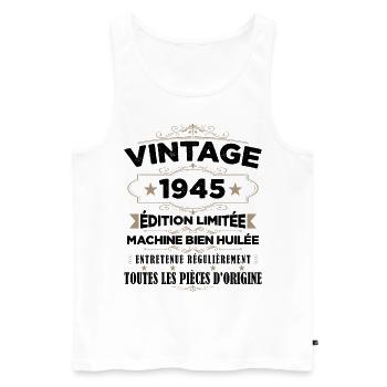 Vintage 1945 Edition Limitée - Débardeur bio Premium Homme - blanc - Devant - Michal (187cm)