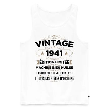 Vintage 1941 Edition Limitée - Débardeur bio Premium Homme - blanc - Devant - Michal (187cm)