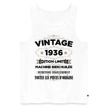 Vintage 1936 Edition Limitée - Débardeur bio Premium Homme - blanc - Devant - Michal (187cm)