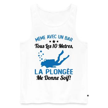 La Plongée Me Donne Soif Mer Cadeau Plongeur Apnée - Débardeur bio Premium Homme - blanc - Devant - Michal (187cm)