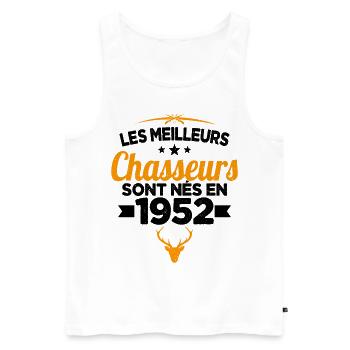 Les Meilleurs Chasseurs nés en 1952 Cadeau - Débardeur bio Premium Homme - blanc - Devant - Michal (187cm)