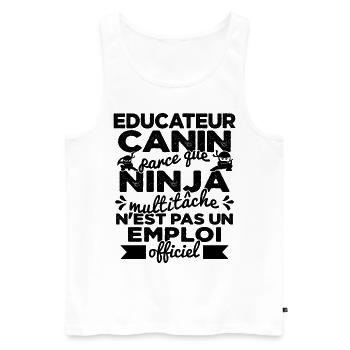 Educateur Canin Drôle Cadeau Ninja Humor - Débardeur bio Premium Homme - blanc - Devant - Michal (187cm)