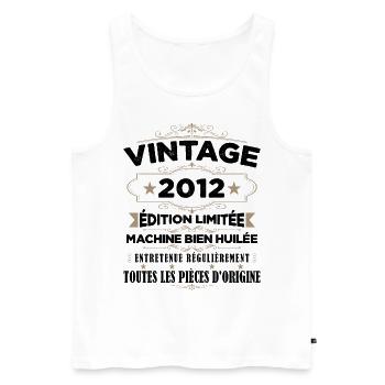 Vintage 2012 Edition Limitée - Débardeur bio Premium Homme - blanc - Devant - Michal (187cm)