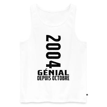 Génial(e) Depuis Octobre 2004 - Débardeur bio Premium Homme - blanc - Devant - AI Model Male 178 light (178cm)