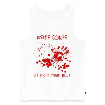 Creepy Blood Splatter Design - Men's Premium Organic Tank Top - white - Front - AI Model Male 178 light (178cm)
