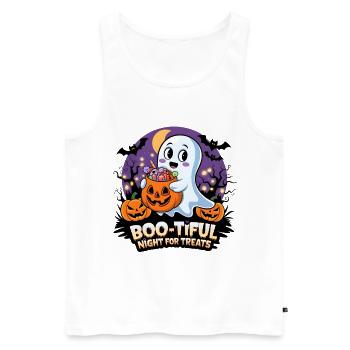 Boo-tiful Night for Treats - Men's Premium Organic Tank Top - white - Front - AI Model Male 178 light (178cm)