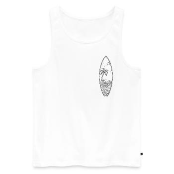 Planche de surf tropicale cadeau parfait pour les surfeurs - Débardeur bio Premium Homme - blanc - Devant - AI Model Male 178 light (178cm)