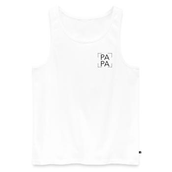 Papa - Männer Premium Bio Tank Top - Weiß - Vorne - AI Model Male 178 light (178cm)