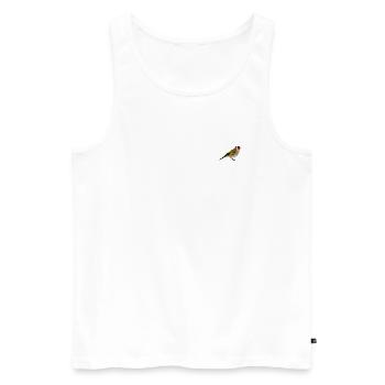 Stieglitz - Männer Premium Bio Tank Top - Weiß - Vorne - AI Model Male 178 light (178cm)