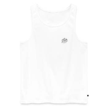 Alan - Männer Premium Bio Tank Top - Weiß - Vorne - AI Model Male 178 light (178cm)