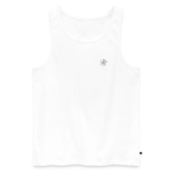 Champ de fleurs - Débardeur bio Premium Homme - blanc - Devant - AI Model Male 178 light (178cm)