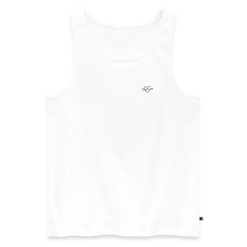 Dépliant de voyage de coeur - Débardeur bio Premium Homme - blanc - Devant - AI Model Male 178 light (178cm)
