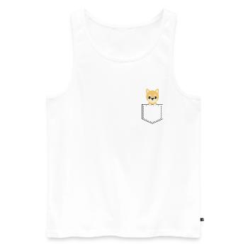 Animal de poche Shiba Inu - Débardeur bio Premium Homme - blanc - Devant - Michal (187cm)