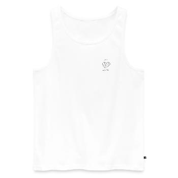 Welt Herz Liebe Zitat - Männer Premium Bio Tank Top - Weiß - Vorne - Michal (187cm)