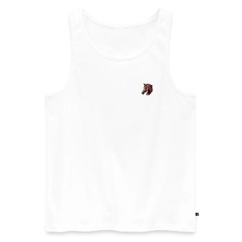 HORSE - Männer Premium Bio Tank Top - Weiß - Vorne - Michal (187cm)