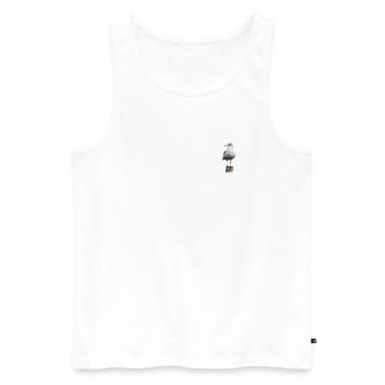 La mouette - Débardeur bio Premium Homme - blanc - Devant - AI Model Male 178 light (178cm)