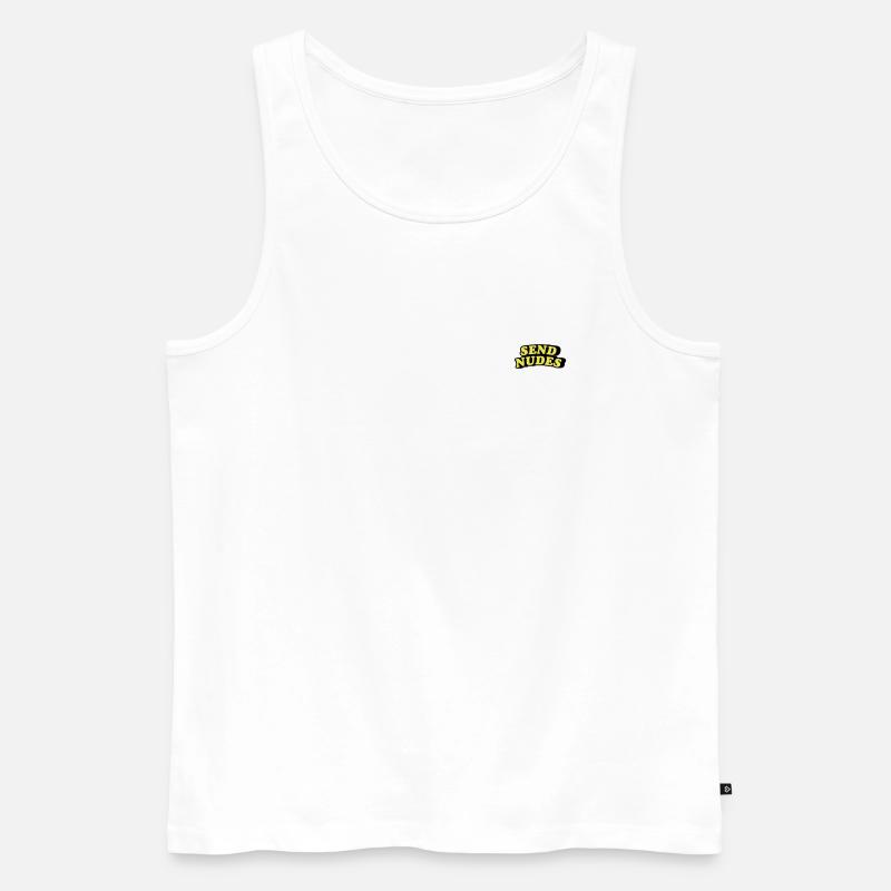 SEND NUDES - Männer Premium Bio Tank Top - Weiß