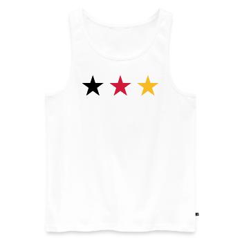 Drei Sterne Deutschlandfahne - Männer Premium Bio Tank Top - Weiß - Vorne - AI Model Male 178 light (178cm)