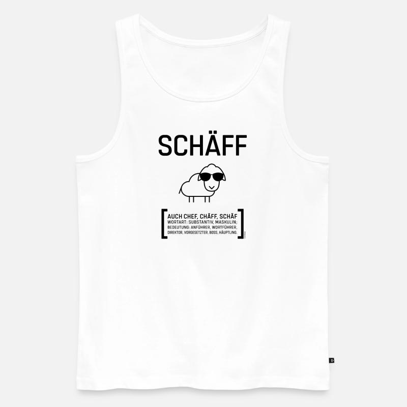 SCHÄFF CHEF CHÄFF BOSS Black Geschenkidee - Männer Premium Bio Tank Top - Weiß