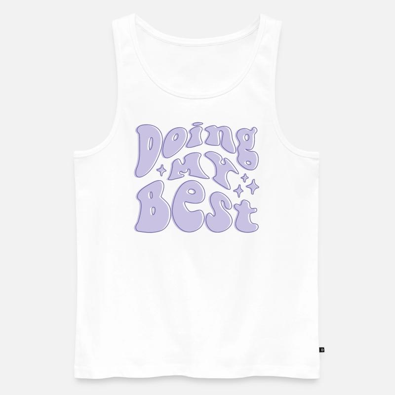 Doing My Best violett - Männer Premium Bio Tank Top - Weiß