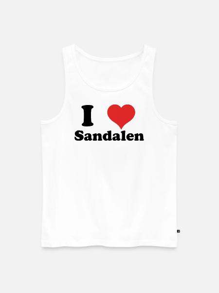 i love Sandalen - Männer Premium Bio Tank Top - Weiß