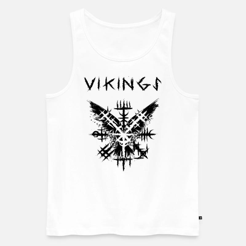 Vikings Symbol - Männer Premium Bio Tank Top - Weiß