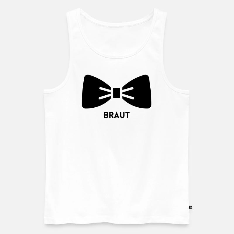 Braut mit Fliege - Männer Premium Bio Tank Top - Weiß