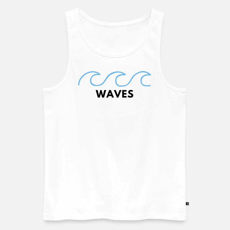 WAVES - Männer Premium Bio Tank Top - Weiß