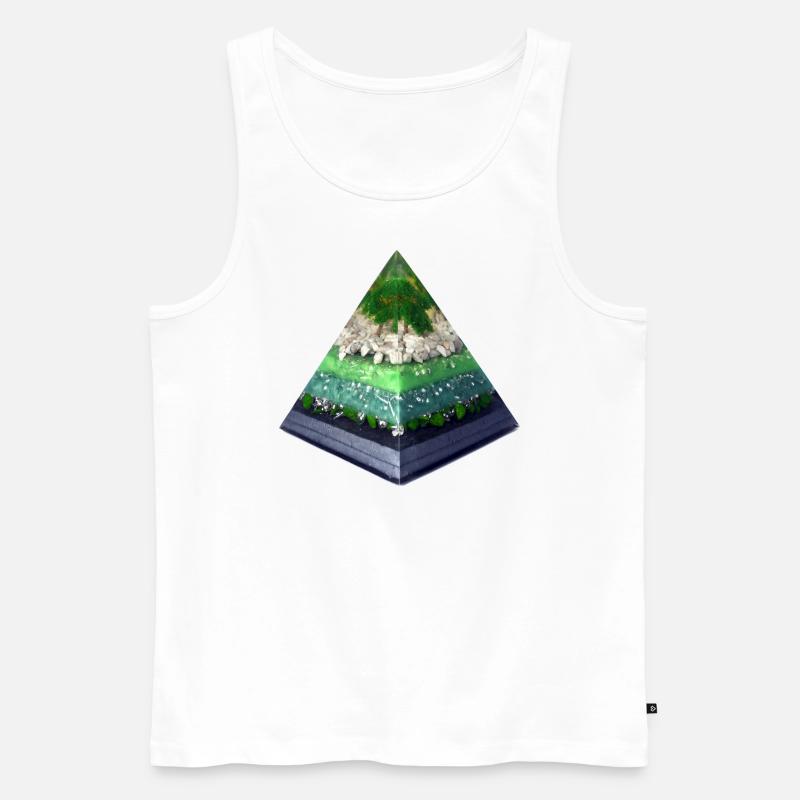 Baum der Seelen Pyramide - Männer Premium Bio Tank Top - Weiß