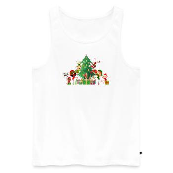 Weihnachten - Tannenbaum - Weihnachtsmann Feiertag - Männer Premium Bio Tank Top - Weiß - Vorne - Michal (187cm)