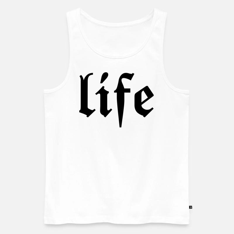 life - Männer Premium Bio Tank Top - Weiß