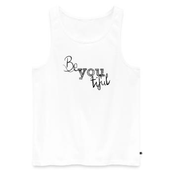 Be you - Männer Premium Bio Tank Top - Weiß - Vorne - Michal (187cm)