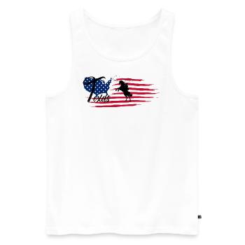 Texas - Männer Premium Bio Tank Top - Weiß - Vorne - Michal (187cm)