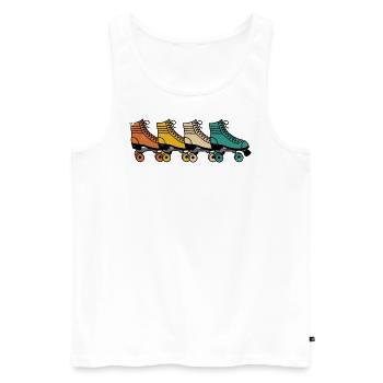 Vintage Roller Skating Art Skater Skate Men Women - Männer Premium Bio Tank Top - Weiß - Vorne - AI Model Male 178 light (178cm)